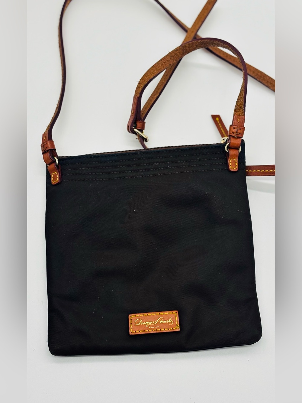 Dooney & Bourke Vintage Brown and Pink Crossbody with Leather Accessories - Picture 2 of 6